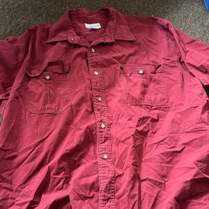 Carhartt Men's Burgundy Button Down Shirt